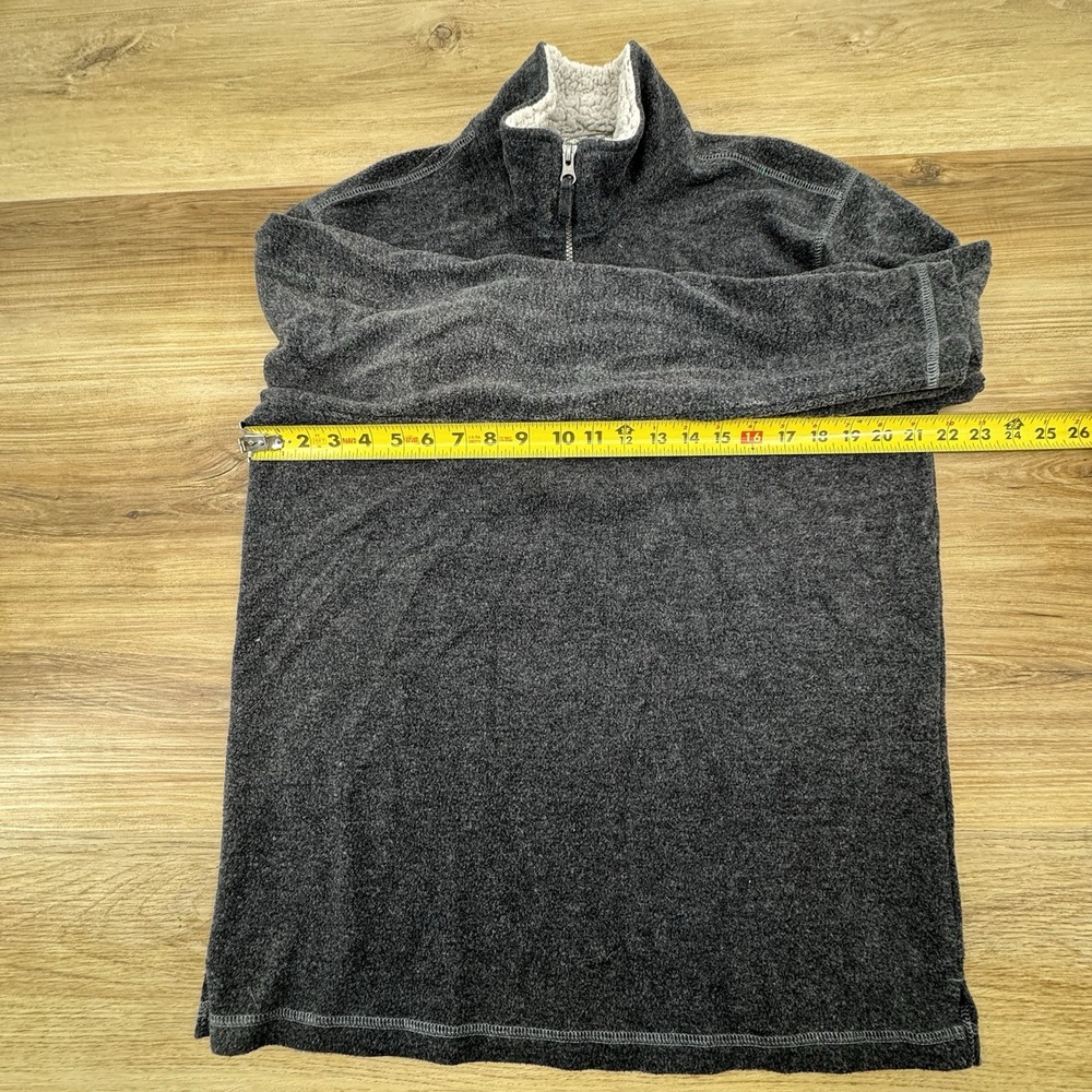 Orvis Sweater Mens Medium Gray Sherpa Brighton Pullover Quarter Zip‎ Pile Fleece - Picture 6 of 8